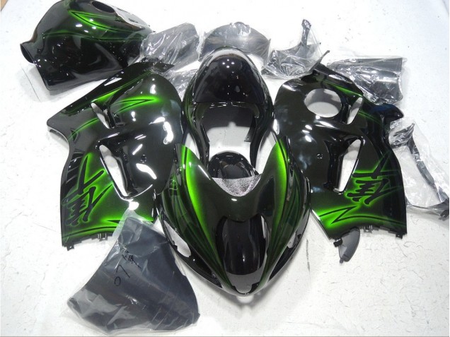 1996-2007 Black Green Suzuki GSXR1300 Hayabusa Bike Fairing