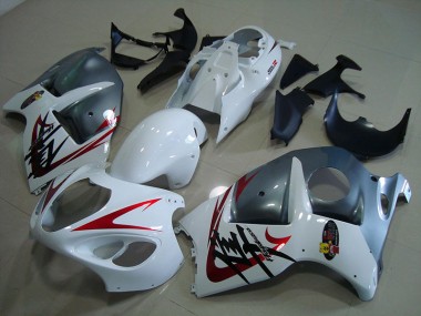 1996-2007 White Black Suzuki GSXR1300 Hayabusa Motorcycle Fairing Kit