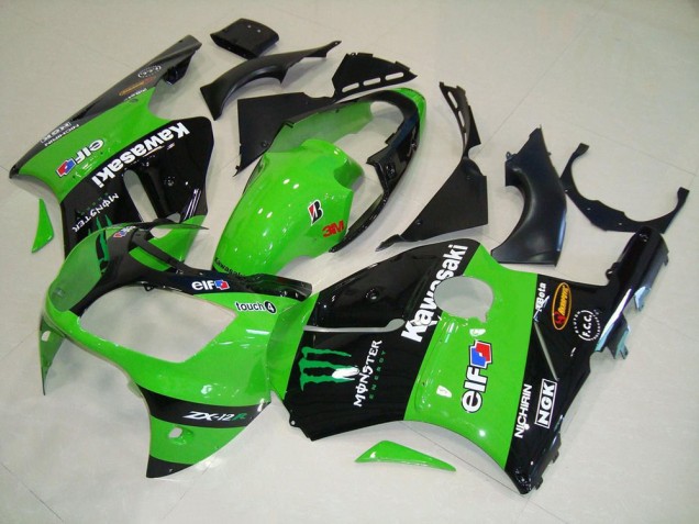 2000-2001 Green Monster Kawasaki ZX12R Motorcycle Fairing Kit