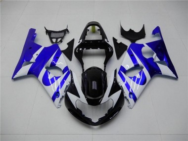 2000-2002 Blue White Suzuki GSXR 1000 Bike Fairing Kit