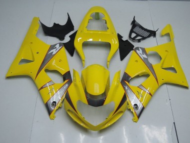 2000-2002 Yellow and Grey Suzuki GSXR 1000 Motorcycle Fairings Kits