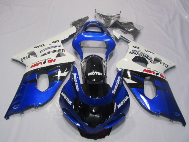 2001-2003 Blue White Motul Suzuki GSXR600 Motorcycle Fairings