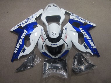 2001-2003 White Blue Motul Suzuki GSXR600 Bike Fairing Kit