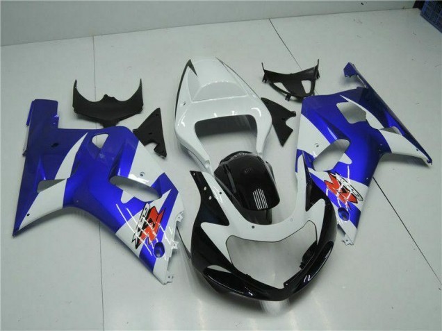 2001-2003 White Blue Suzuki GSXR 600/750 Motorcycle Fairings Kit