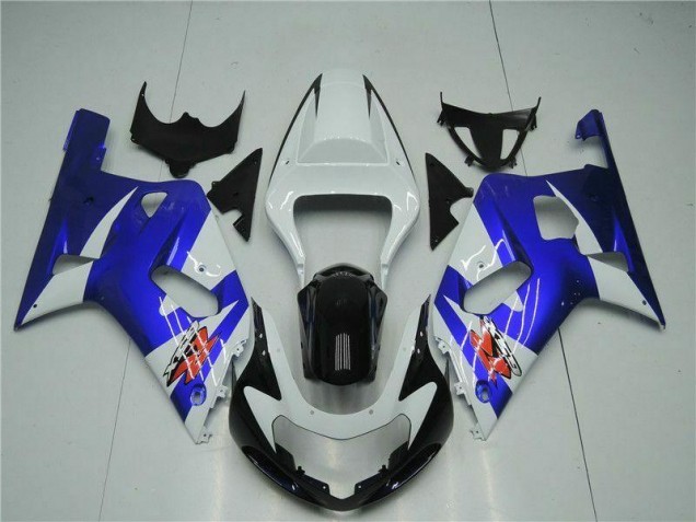 2001-2003 White Blue Suzuki GSXR 600/750 Motorcycle Fairings Kit