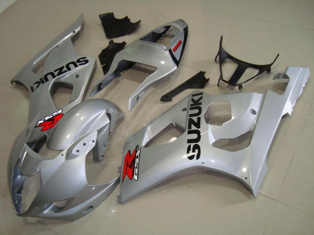 2003-2004 Silver Suzuki GSXR 1000 Bike Fairing Kit