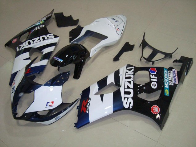 2003-2004 White Black Elf Suzuki GSXR 1000 Motorcycle Fairing Kit