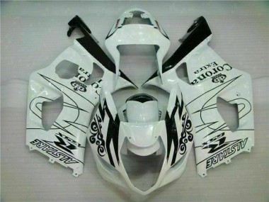 2003-2004 White Suzuki GSXR 1000 Motor Bike Fairings