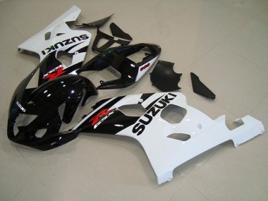 2004-2005 Black White Suzuki GSXR750 Bike Fairings