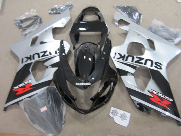 2004-2005 Black White Suzuki GSXR750 Motorbike Fairing Kits