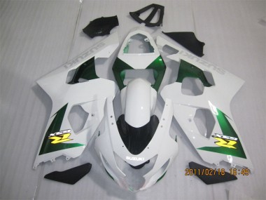 2004-2005 White Green Suzuki GSXR600 Motorbike Fairing Kits