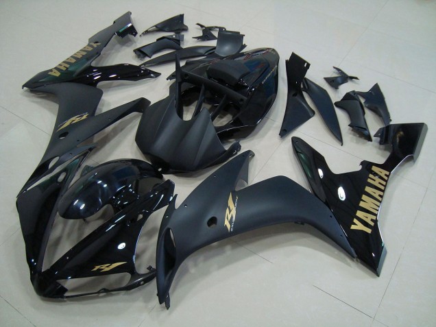 2004-2006 Black Matte Gold Yamaha YZF R1 Motorcycle Bodywork