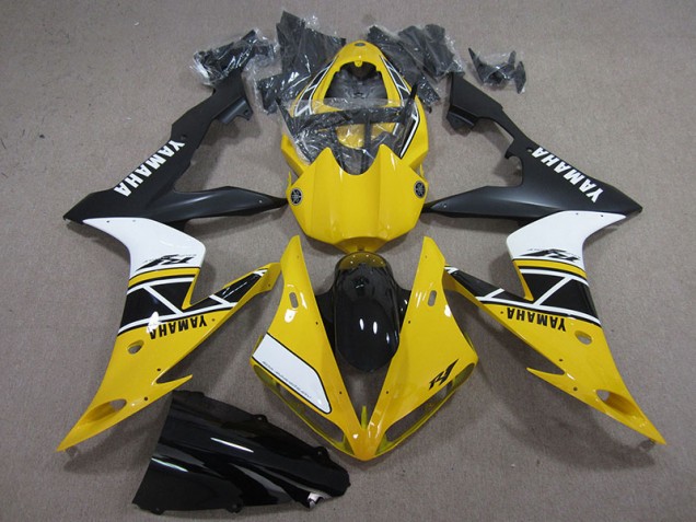 2004-2006 Yellow White Black Yamaha YZF R1 Replacement Motorcycle Fairings