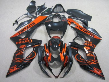 2005-2006 Black Orange Corona Extra Suzuki GSXR1000 Replacement Fairings