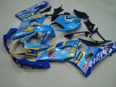 2005-2006 Light Blue Rizzla Suzuki GSXR 1000 Motor Bike Fairings