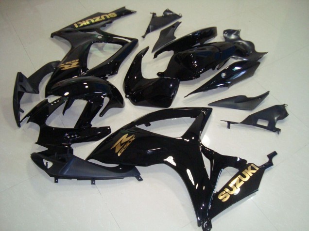 2006-2007 Black Gold Decal Suzuki GSXR750 Motorcycle Fairings