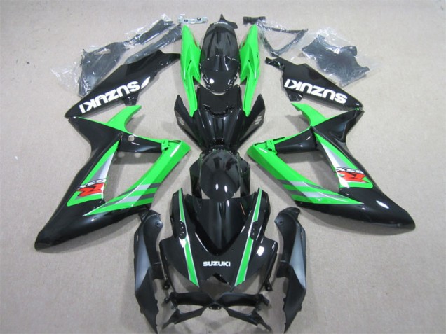 2006-2007 Black Green Suzuki GSXR600 Bike Fairings