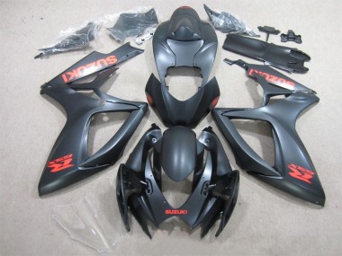 2006-2007 Black Red Decal Suzuki GSXR600 Motorcycle Fairing