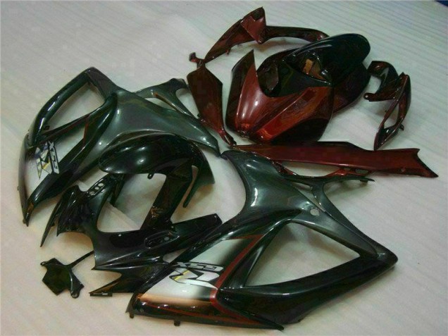 2006-2007 Black Red Suzuki GSXR 600/750 Motorcycle Fairings