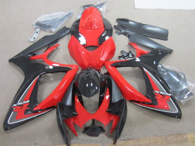 2006-2007 Black Red Suzuki GSXR600 Motorcycle Fairings