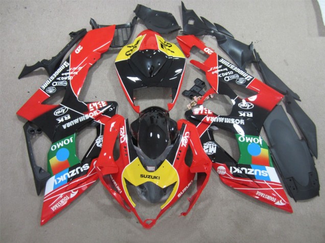 2006-2007 Black Red Yellow Jomo Suzuki GSXR600 Bike Fairings