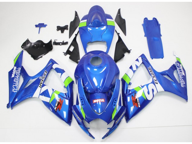 2006-2007 Blue White Suzuki GSXR 600/750 Motorcycle Fairings