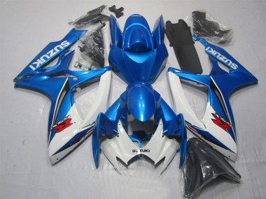 2006-2007 Blue White Suzuki GSXR600 Motorbike Fairing Kits