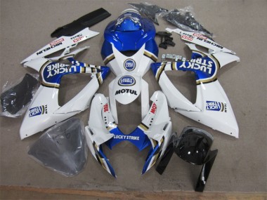 2006-2007 White Blue Lucky Strike Motul Suzuki GSXR600 Motorcycle Fairing