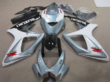 2006-2007 White Grey Suzuki GSXR600 Motorbike Fairings