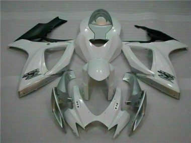 2006-2007 White Silver Suzuki GSXR 600/750 Motorcycle Fairings Kit