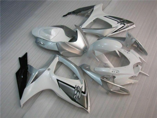 2006-2007 White Silver Suzuki GSXR 600/750 Motorcycle Fairing