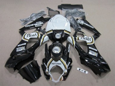 2007-2008 Black Lucky Strike White Motul Suzuki GSXR1000 Bike Fairing Kit