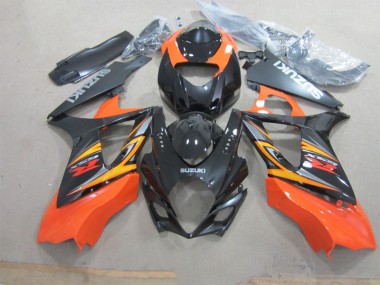 2007-2008 Black Orange Suzuki GSXR1000 Motorcycle Fairings