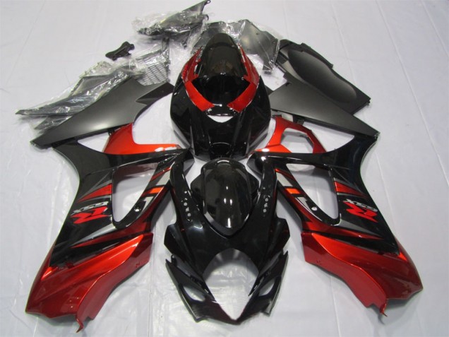 2007-2008 Black Red Suzuki GSXR1000 Motorcycle Fairing Kit