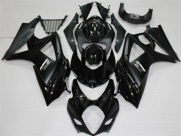 2007-2008 Black Suzuki GSXR 1000 K7 Motorcycle Replacement Fairings