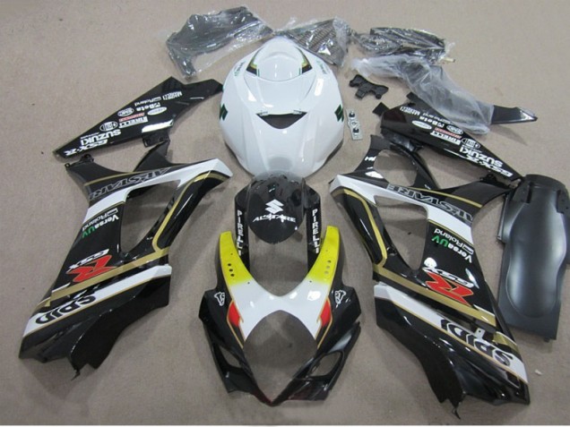 2007-2008 Black White Suzuki GSXR1000 Motorcycle Fairings