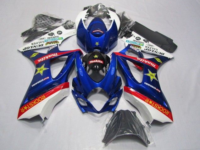 2007-2008 Blue Red Rockstar Suzuki GSXR1000 Motorbike Fairing Kits