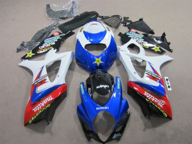 2007-2008 Blue White Rockstar Suzuki GSXR1000 Motorcycle Bodywork