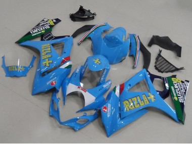 2007-2008 Light Blue Rizla Suzuki GSXR 1000 K7 Motorcycle Fairings Kit