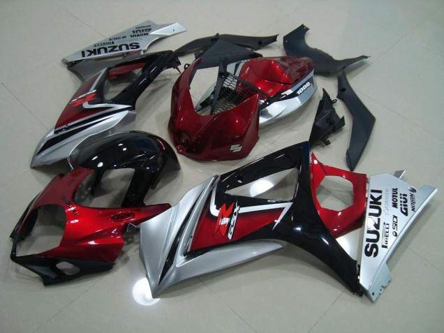 2007-2008 Red Black Silver Suzuki GSXR 1000 K7 Bike Fairing