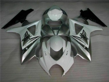 2007-2008 Silver White Suzuki GSXR 1000 K7 Motorbike Fairing