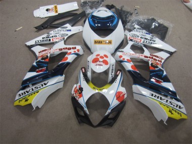 2007-2008 White Blue Dark Dog Suzuki GSXR1000 Bike Fairing