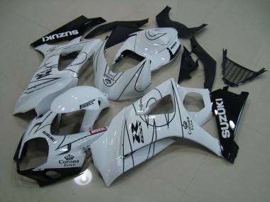 2007-2008 White Corona Suzuki GSXR 1000 K7 Replacement Fairings