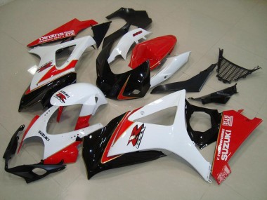 2007-2008 White Red Black Suzuki GSXR 1000 K7 Replacement Motorcycle Fairings