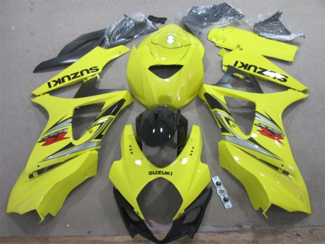 2007-2008 Yellow Black Suzuki GSXR1000 Motorcycle Fairings Kit