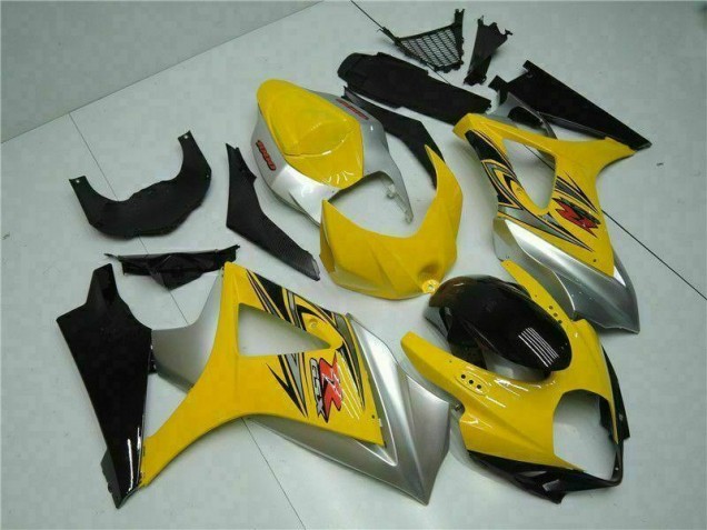 2007-2008 Yellow Suzuki GSXR 1000 K7 Bike Fairing Kit