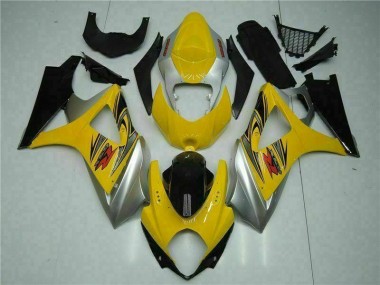 2007-2008 Yellow Suzuki GSXR 1000 K7 Bike Fairing Kit