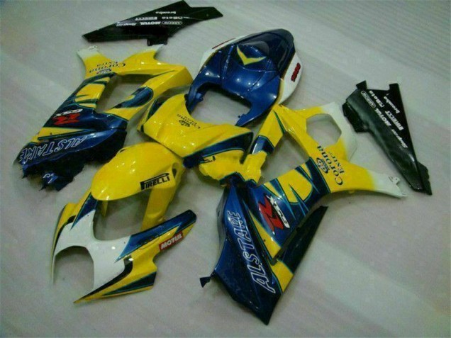 2007-2008 Yellow Suzuki GSXR 1000 K7 Motorbike Fairing Kits