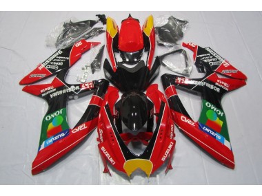 2008-2010 Red Black Jomo Suzuki GSXR600 Motorbike Fairing Kits