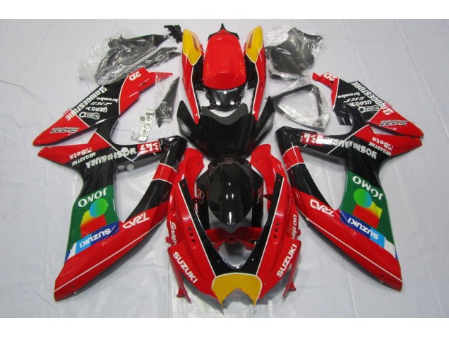 2008-2010 Red Black Jomo Suzuki GSXR600 Motorbike Fairing Kits